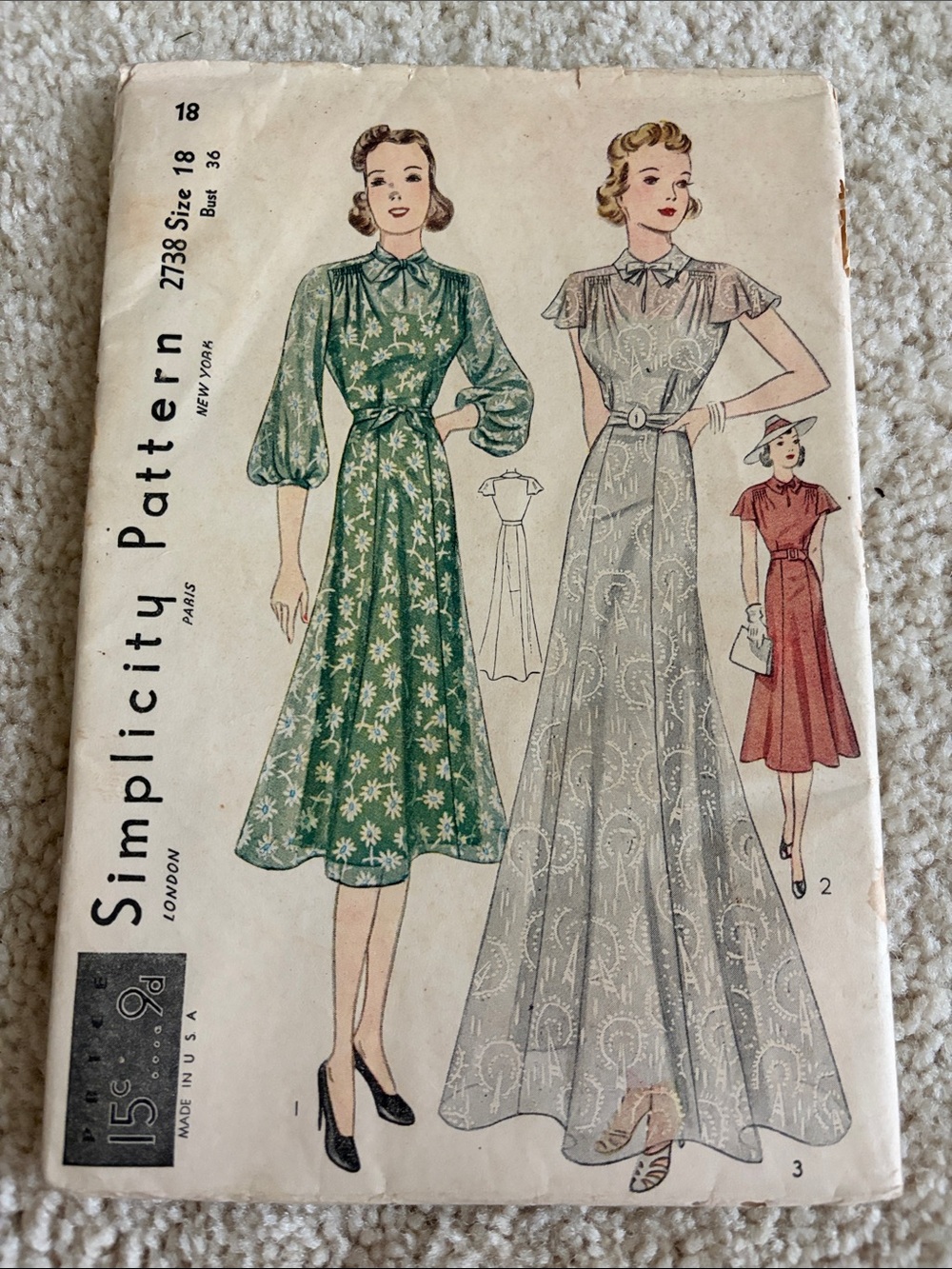 Simplicity vintage Maxi Dress Pattern – 36-inch bust
